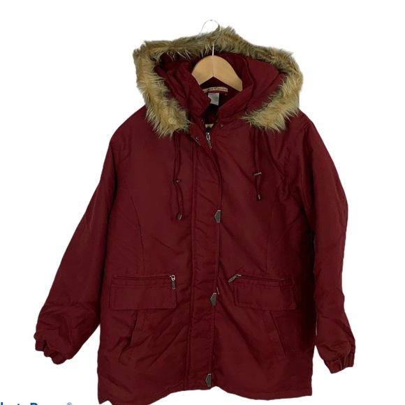 tudor court Jackets & Coats Tudor Court Burgundy Parka Hooded Ladies Jacket Sz S Poshmark